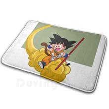 Goku On Nimbus-alfombra suave antideslizante para niños, cojín de Goku Nimbus, Anime, dibujos, manga infantil, amarillo, naranja, verde, feliz 2024 - compra barato