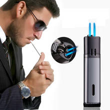 Butane Gas Lighter Double Blue Flame Lighter Portable Windproof Inflatable Cigarette Lighter Smoking Accessories Men Gifts 2024 - buy cheap