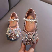 Crianças sapatos pérola strass brilhando crianças princesa sapatos do bebê meninas sapatos para festa e casamento rosa prata 2024 - compre barato