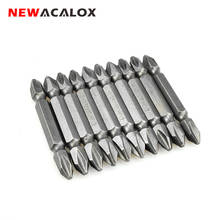 Newacalox conjunto de brocas de chave de fenda elétrica ph2, 10 peças, haste hexagonal, liga de aço magnética, para cabeça cruzada 60mm, 1/4 polegadas 2024 - compre barato