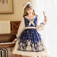 2020 vestido gótico lolita vestido diário fofo coelho macio irmã japonesa op com manga comprida vitoriano kawaii doce vestido japonês f2853 2024 - compre barato