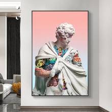 Vaporwave Sculpture Of David Graffiti Art Canvas Posters And Prints Wall Art Decor Pictures Portrait of David Paintings Cuadros 2024 - buy cheap