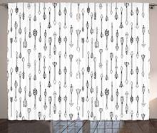 Cortinas Tribal con patrón de flecha en estilo primitivo, herramientas tradicionales, diseño bohemio, para sala de estar, dormitorio, ventana 2024 - compra barato