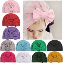 New Fashion Solid Color Baby Hat Kids Bow-knot Cap Newborn Girls Photography Props Infant Warm Beanie Turban Baby Supplies 2024 - buy cheap
