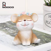 Roogo Cute Baby Mouse Home Decoration Accessories Resin Miniature Figurines Creative Ornament For Desktop Office Decor 2024 - buy cheap