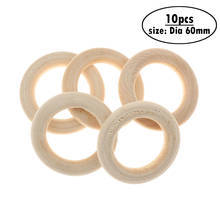 10pcs 60mm Unfinished Wooden Rings Solid Wood Rings for Crafts Macrame, DIY Wood Hoops Ornaments and Connectors Jewelry Making 2024 - buy cheap