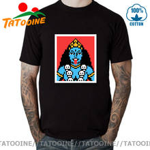 ТАТУИН богиня в индуизме Kali футболка homme индуистская богиня Kali паспорт футболка с узором пикселя hombre индийский Шива Футболка мужская 2024 - купить недорого