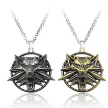 BUDROVKY Wizard 3 Wild Hunt Game pendant necklace Metal wolf head necklaces Gaming Peripherals Zinc alloy Wolf head personality 2024 - buy cheap