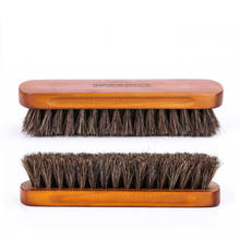 Horse hair shoe brush leather cleaning care bristle tool fur decontamination soft hair brush shoes 2024 - buy cheap