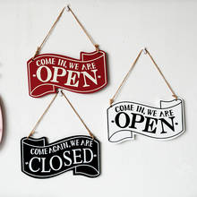 1pc Wooden Hanging Open&Closed Plaque Retro Rustic Shop Door Sign Home Wall Decor Hanger Plate Coffee Store Wood Welcome Board 2024 - buy cheap