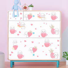 Papel de parede adesivo decorativo de coelho e morango, para decoração de casa e menina, quarto, cozinha, rosa, mural, arte de parede 2024 - compre barato