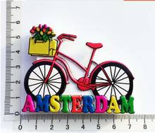 Bicycle in Amsterdam, Netherlands 3D Fridge Magnets Tourism Souvenirs 2024 - buy cheap