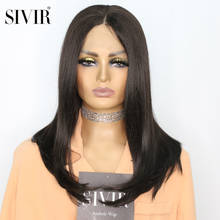 Sivir Straight  Synthetic Part Lace Wigs For  Women Natural Black Color Hair Middle Part Straight Wig High Temperature Fiber 2024 - buy cheap