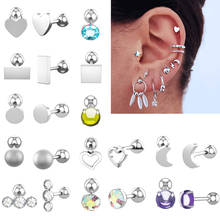 1pc Heart Rhinestone Zircon Lip Ring Ear Tragus Bar Cartilage Earring Helix Stud Labret Piercing Body Jewelry For Sexy Girls 2024 - buy cheap