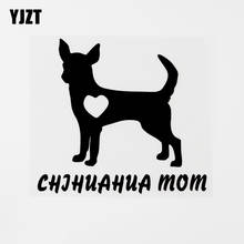 YJZT-calcomanía de vinilo para Animal Chihuahua Mom, 14,5 CM x 13,6 CM, negro/plata, 8C-0596 2024 - compra barato