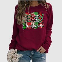 Merry Christmas Hoodies Woman Sweatshirt Long Sleeve Top Autumn Winter Women Clothes Casual Loose Hoodie O Neck Print Pullovers 2024 - buy cheap