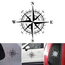 Pegatinas de vinilo de diseño artístico para coche, calcomanías de brújula, negro/blanco, 15cm x 15cm 2024 - compra barato