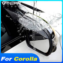 Vtear espelho retrovisor guarnição viseira capa de chuva decoração acessórios do exterior estilo do carro peças à prova dwaterproof água para toyota corolla 2021 2024 - compre barato