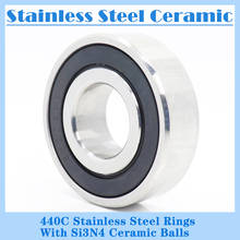 Bearings 6203 6204 6205 6206 ( 1 PC ) 440C Stainless Steel Rings With Si3N4 Ceramic Balls Bearing S6203 S6204 S6205 S6206 2024 - buy cheap