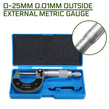 Micrômetro métrico externo, máquina de medição com caixa para medição precisa de 0.01mm 0-25mm 2024 - compre barato