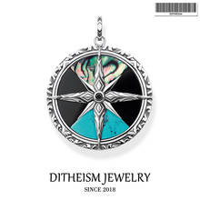 Compass Large Necklace Pendant,2019 New Fashion Jewelry 925 Sterling Silver Personal Lucky Charm Gift For Women Men Fit Necklace 2024 - buy cheap