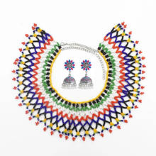 Gargantilla de cuentas de resina africana para mujer, collares y pendientes, conjunto de joyas bohemias con estilo, regalo Tribal indio, turco 2024 - compra barato