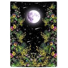 Tapeçaria de plantas florais, lua e estrelas, tapeçaria de flores, tapeçaria de parede para quarto (5. 2x59) 2024 - compre barato