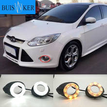 For Ford Focus 3 MK3 2012~2015 Daytime Running Light for Focus DRL LED Fog Lamp Cover With Yellow Turning Signal Functions 2024 - buy cheap