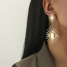 New Punk Exaggerated Circular Dangle Earrings for Women Statement Hip Hop Gold Color Geometric Big Drop Earrings Jewelry 2024 - buy cheap