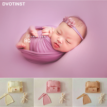 Dvotinst Newborn Photography Props for Baby Soft Cute Hats Wraps Background Blanket Headband Dolls Studio Shoots Photo Props 2024 - buy cheap