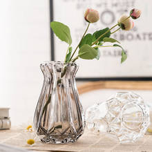 Стеклянная ваза в полоску в европейском стиле для украшения гостиной, цветные вазы для цветов, украшения дома, стеклянная ваза для цветов 2024 - купить недорого