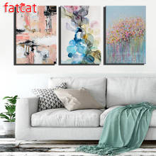 FATCAT Abstract colorful landscape diamond painting full square round drill 5d diy rhinestone embroidery triptych decor AE1878 2024 - buy cheap