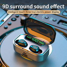 Fones de ouvido bluetooth 5.0 tws com controle de toque, waterproof 9d stereo, à prova d'água, para esportes, bateria com 3500mah 2024 - compre barato