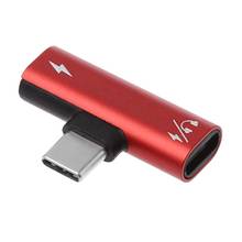 USB C type C Мужской Двойной Тип C Женский Кабель-адаптер для зарядки наушников AUX аудио для Xiaomi Mi 6 6x huawei P20 mate 20/10 Pro 2024 - купить недорого