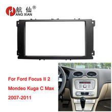 Hangxian-acessório para rádio automotivo, 2din, painel de dvd, moldura para instalação de ford focus 2, mondeo, kuga, max 2007 a 2011 2024 - compre barato