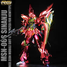 Brinquedo colorido de metal bandai rg 1/144 modos sinanju, figura de ação de gundam com até o modelo de montagem, presente favorito para meninos 2024 - compre barato