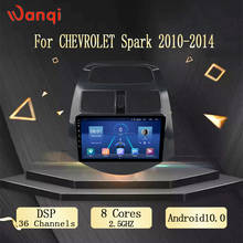 Wanqi-sistema multimídia automotivo, reprodutor com android 10.0, dvd, navegação gps, som estéreo, compatível com chevrolet spark 2010, 2011, 2012 a 2014 anos 2024 - compre barato