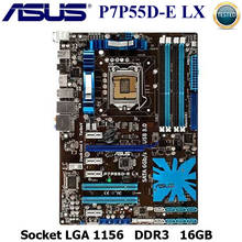 LGA 1156 Asus P7P55D-E LX Motherbaord Core i7 i3 i5 DDR3 Intel P55 16GB Original Desktop Asus P55 Mainboard 1156 DDR3 Used 2024 - buy cheap