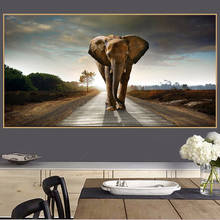 Elefante africano, animal, paisagem, pintura a óleo em tela, arte pop, poster artístico, impressão, arte abstrata, imagem de parede para decoração de sala de estar 2024 - compre barato