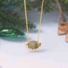 LAMOON Necklace For Women 925 Sterling Silver Natural African Labradorite Gemstone Pendant 14K Gold Plated Fine Jewelry LMNI102 2024 - buy cheap