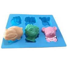 6 Cavity Animal Soap Making Silicone Mold Hippo Lion Bear Shape Chocolate Soap Cake Decorating DIY Kitchen Bakeware Baking Mold 2024 - buy cheap