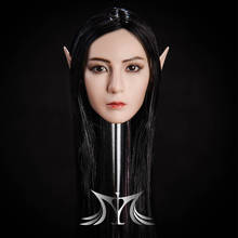 Ymt09 1/6 Female Head Sculpt Black Hair and White Skin Girls Head Carving Fit 12" Inch Figure Body 2024 - buy cheap