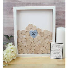 Caja de recuerdos alternativa para invitados, libro de invitados de boda de madera personalizado, caja de sombra blanca con marco de deseos 2024 - compra barato
