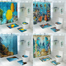 Seabed Colorful Fish Fabric Shower Curtain Ocean World Bath Screen Bathroom Curtains Non-Slip Rugs Toilet Lid Cover Mat Carpet 2024 - buy cheap