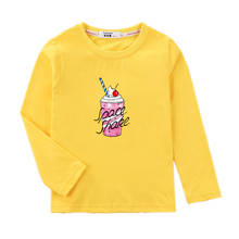 Aimi lakana девочек Топ с рисунком из мультфильма фруктовое мороженое футболка одежда с О-образным вырезом хлопковые футболкикоттоновые футболки для маленьких девочек, сезон весна; Брендовая рубашка 2024 - купить недорого