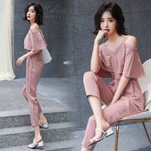 Women long jumpsuits Romper 2020 Summer short sleeve striped Jumpsuits 2024 - buy cheap