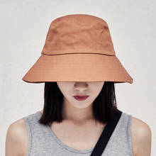 Chapéu de balde de verão cor sólida algodão senhoras meninas dobrável suncreen chapéus para mulher pescador boné 2024 - compre barato