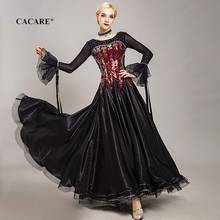 CACARE Luxury Standard Dance Dresses Ballroom Dance Competition Dresses Tango Waltz Dress Flamenco D0730 Big Ruffled Hem 2024 - buy cheap