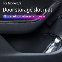 Door storage slot mat For tesla model3 2019-2021 2022/model y Leather storage mat Door storage car interior accessories 2024 - buy cheap