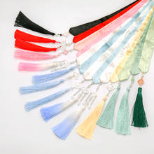 Archaic Chinese clothing embroidered chiffon ribbon streamers tied hair rubber band hair rope female long tassel hairdo Tousheng 2024 - buy cheap